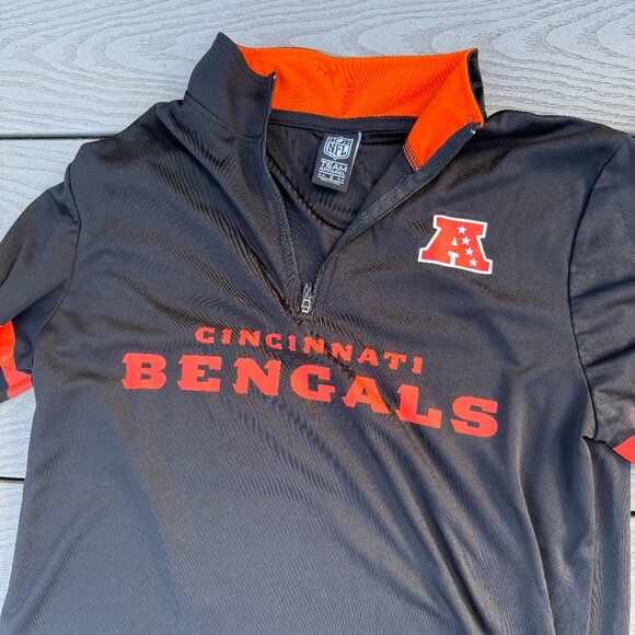 NFL Team Apparel Cincinnati Bengals Quarter Zip Men’s Pullover Size Small - Picture 2 of 6